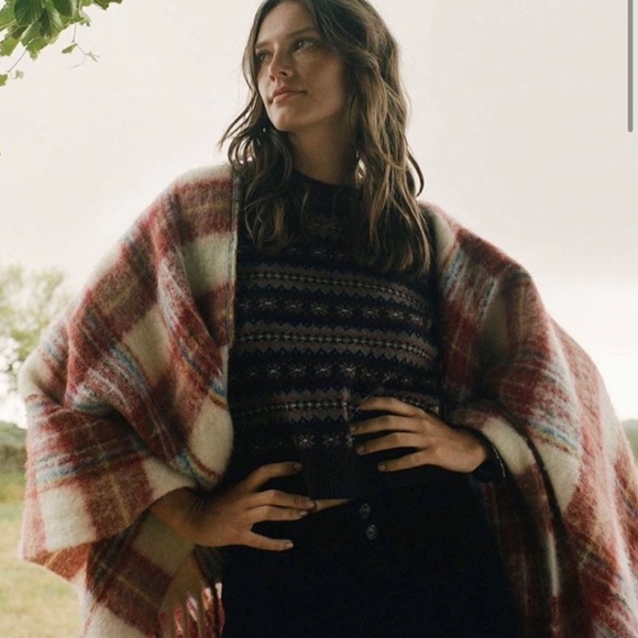 Doen Sweaters - Doen Ember Wrap Poncho In Greenwhich Plaid One Size